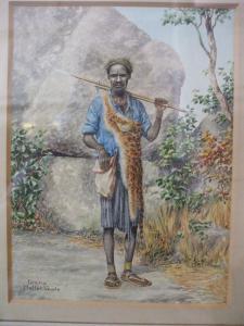 MALLET VEALE Diana,Portrait of an African Warrior holding a spear and,Henry Adams 2009-04-23