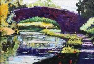 MALLETT Timmy 1955,Canal scene with bridge,2014,Peter Wilson GB 2023-12-07