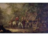 MALLEYN Gerrit Mallein 1753-1816,HUNTING PARTY AT A STABLE,Hodgins CA 2008-06-02