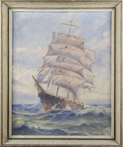 MALMBERG Thure 1894-1968,"Penang" - fartygsporträtt,1945,Stadsauktion Frihamnen SE 2010-02-02