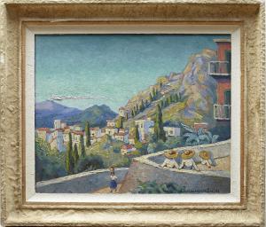 MALMESTROM Akke Hugh 1894-1968,veduta di Taormina,Casa d'Aste Martini IT 2015-02-21