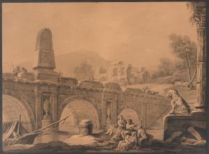 MALTON James 1761-1803,An Italianate capriccio with figures by a bridge a,Bonhams GB 2023-09-13
