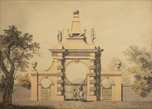 MALTON James 1761-1803,Gateway to a Park (Hunting Lodge),1795,Adams IE 2022-12-07