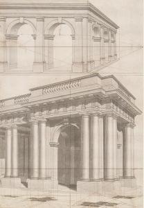 MALTON Thomas I,Architectural drawing with a perspective view of a,Palais Dorotheum 2021-04-22