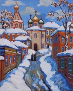 MALTSEVA Galina Viktorovna 1953,MOSCOW STREET SCENE,Clark Cierlak Fine Arts US 2021-11-13