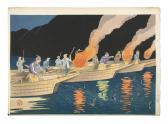 MAMORU Hiyoshi 1885,Cormorant Fishing on the Nagara River in Gifu Pref,Adams IE 2021-11-23