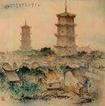 MAN FONG LEE,The Western and Eastern pagodas of Quanzhou,1956,AAG - Art & Antiques Group 2019-06-17
