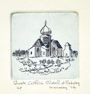 MANAREY Thelma Alberta 1913-1984,Greek Catholic Church at Radway,1974,Lando Art Auction 2022-02-13