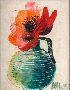 MANASSEH LEONARD,Still life of a poppy in a jug,1953,Bellmans Fine Art Auctioneers 2019-07-05