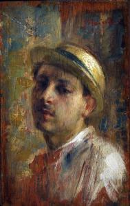 MANCINI Antonio 1852-1930,Uomo con cappello,Vincent Casa d'Aste IT 2024-03-23