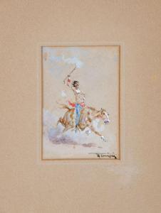 MANCINI Francesco, Lord 1829-1905,Indiano a cavallo,Blindarte IT 2010-12-12