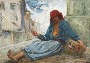 Manciulescu Apostol 1887-1962,Flower Girl,Artmark RO 2024-04-15