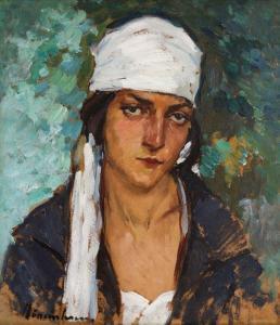 Manciulescu Apostol 1887-1962,Little Kite with a White Scarf,Artmark RO 2024-04-15