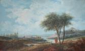 MANDEVARE Alphonse N. Michel 1759-1829,Deux personnages près dun estuaire,Aguttes FR 2013-09-24