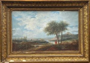 MANDEVARE Alphonse N. Michel 1759-1829,Paysage de campagne aux abords d'une ville trav,Eric Caudron 2022-04-01