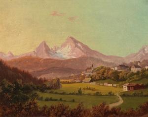 MANDL FRANZ XAVER 1812-1872,A View of Berchtesgaden,1870,Palais Dorotheum AT 2020-09-23