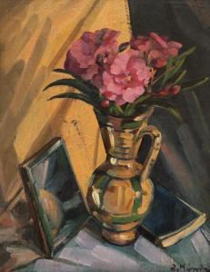 MANDRU Ion 1897-1980,Still Life with Mirror and Jug with Violets,Artmark RO 2024-04-15