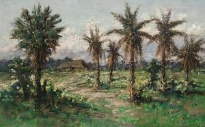 MANDUAU Édouard Jean Marie 1855-1938,a palm grove, paraquay,1928,Sotheby's GB 2005-10-26
