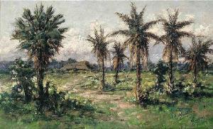 MANDUAU Édouard Jean Marie 1855-1938,Tropical landscape,Sotheby's GB 2001-11-15