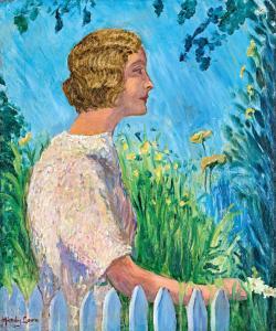 MANDY Laura 1904-1993,Tavaszi kertben,Nagyhazi galeria HU 2020-02-29