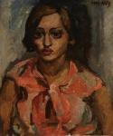 MANE KATZ Emmanuel 1894-1962,Portrait of a woman in pink blouse,John Moran Auctioneers US 2023-10-04