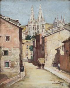 MANERO MIGUEL Luis 1876-1937,Calle Santa Dorotea de Burgos,1913,Subastas Segre ES 2016-10-25
