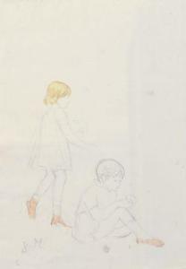 MANET Julie 1878-1966,Deux enfants jouant,Etienne de Baecque FR 2021-12-02