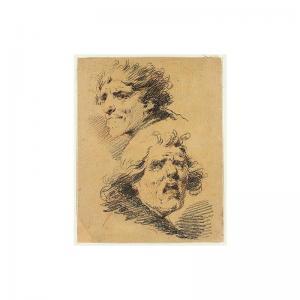 MANFREDI Emilio 1745-1801,two caricatures of heads,Sotheby's GB 2002-12-11