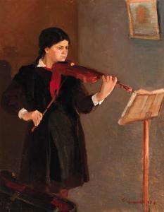 MANGASARYAN Sarkis 1918-1996,The young Violinist,1949,Christie's GB 2000-09-28