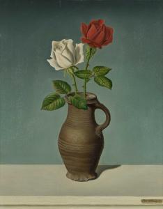 Mangold Joseph 1884-1937,Zwei Rosen in einem Tonkrug,Van Ham DE 2022-06-01
