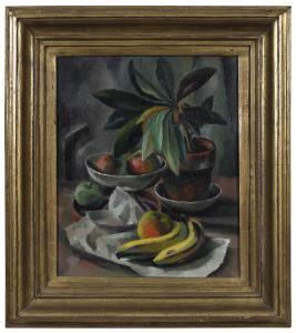 MANIGAULT Edward Middleton,Bananas and Apples in a Compote,1920-22,Brunk Auctions 2021-02-11