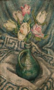 MANIGAULT Edward Middleton 1887-1922,Still Life with Tulips and a Rose in Blue P,1918,William Doyle 2018-04-18