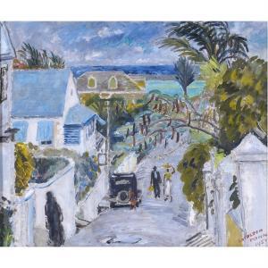 MANN Cathleen S. 1896-1959,Seaside Town,1957,Clars Auction Gallery US 2023-08-11