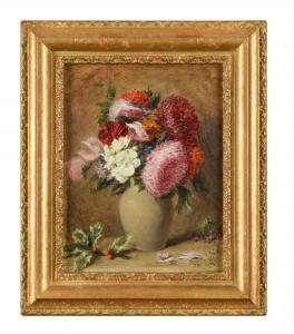 MANN Joshua Hargrave Sams 1849-1884,Chrysanthemums and other,Cheffins GB 2020-12-09