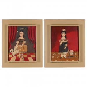 MANN Karl 1930,Two Folky Paintings of Girls in Spanish Dress,Leland Little US 2022-07-21