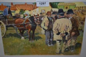 MANN R 1800-1800,figures at a horse fair,Lawrences of Bletchingley GB 2019-12-03