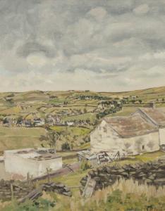 MANN R,View of Village of Trawden, Nr Colne,1971,Capes Dunn GB 2017-10-10