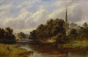 MANN Robert 1869-1892,Stratford-on-Avon Church from the meadows,Clevedon Salerooms GB 2019-11-14