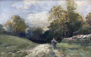 MANNERS William 1860-1930,Figure on Country Path,Duggleby Stephenson (of York) UK 2024-04-12