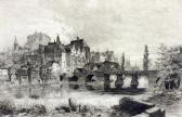 MANNFELD Bernhard K.J 1848-1925,Blick auf Marburg mit Lahnbrücke,DAWO Auktionen DE 2016-12-02
