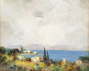 MANNHEIMER Gusztav 1859-1937,Mediterrán tengerpart,Nagyhazi galeria HU 2011-05-18