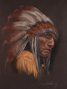 MANNING DOUGLAS 1921,Portrait of a Native American Indian,Burstow and Hewett GB 2009-10-21