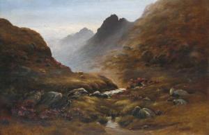 MANNING PHILIP,Landschaft in den Highlands mit ruhenden Schafen,1898,DAWO Auktionen DE 2007-12-07