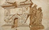 MANOCCHI Giuseppe 1731-1782,Etude de la base de la colonne Trajane,1772,Aguttes FR 2011-03-30