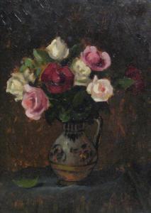 MANOLESCU M,'Pot with Roses",Alis Auction RO 2008-12-06
