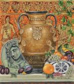 MANOLIDES theodore 1948,Antike griechische Vase und Göttin Hestia,1990,Palais Dorotheum 2023-12-21