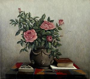 MANOLIDIS Theodoros 1940,Still life with roses,Bonhams GB 2011-11-28