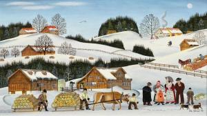 MANSER Albert 1937-2011,Taufe im Winter,1990,Beurret Bailly Widmer Auctions CH 2023-11-03