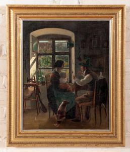 MANSFELD Josef 1819-1894,Interior scene painting depicting a family,1844,Kamelot Auctions 2021-04-27