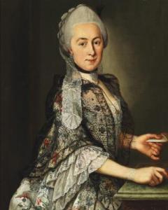 MANSINGER gottfried valentin 1737-1817,Portrait of an elegant lady in an evening go,Bruun Rasmussen 2019-02-26